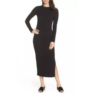 French Connection Black Knit Midi Dress